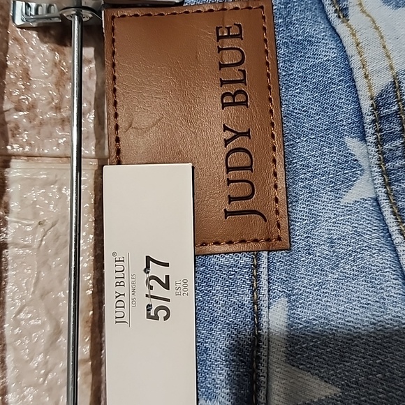 Judy Blue Los Angeles Star and Stripe Flare Jeans Brand New High Waist Size 5/27 - Picture 5 of 11